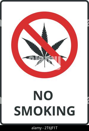 Panneau interdiction de fumer de la marihuana Illustration de Vecteur