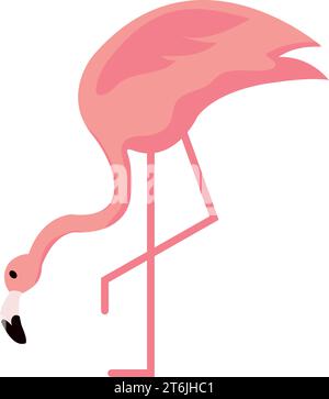 Vecteur de personnage de flamant rose mignon isolé Illustration de Vecteur