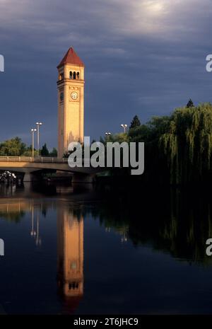 Tour de l'horloge, parc Riverfront, Spokane, Washington Banque D'Images