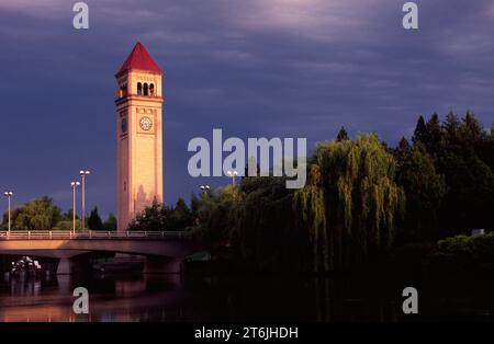 Tour de l'horloge, parc Riverfront, Spokane, Washington Banque D'Images