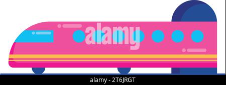 Vue latérale d'un vecteur d'icône de train coloré Illustration de Vecteur