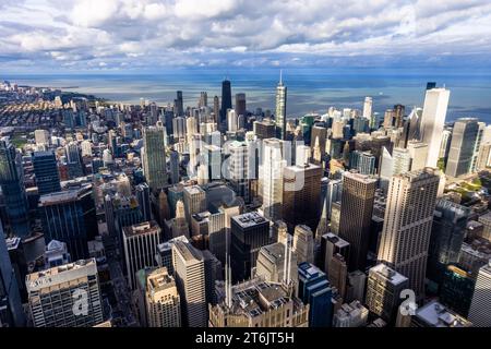 Paysage urbain depuis le sommet de la Willis Tower - vue de Chicago d'en haut. Chicago, États-Unis Banque D'Images