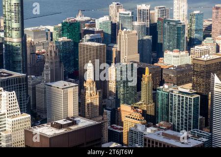 Paysage urbain depuis le sommet de la Willis Tower - vue de Chicago d'en haut. Chicago, États-Unis Banque D'Images