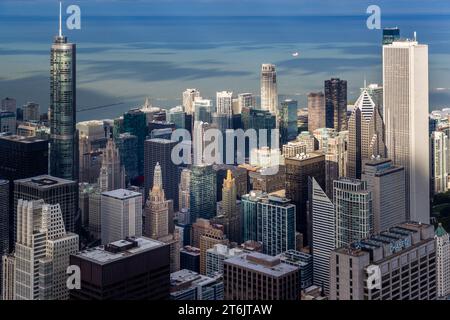 Paysage urbain depuis le sommet de la Willis Tower - vue de Chicago d'en haut. Chicago, États-Unis Banque D'Images