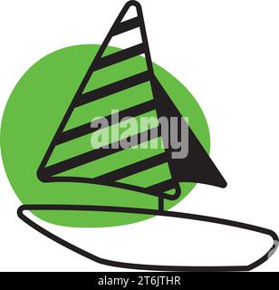 Vecteur d'icône de contour de bateau isolé Illustration de Vecteur