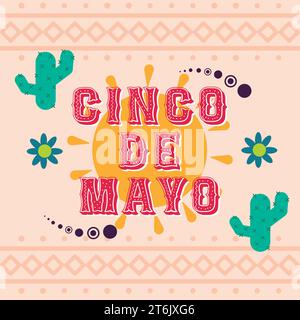 Affiche colorée cinco de mayo Festival mexicain traditionnel vecteur Illustration de Vecteur