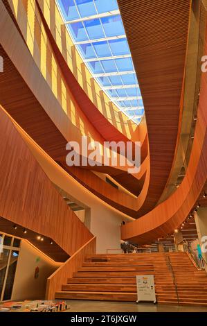 Je ne sais pas ce que c'est de cette architecture intérieure particulière à la bibliothèque publique de Calgary, mais je trouve cela impressionnant. Banque D'Images
