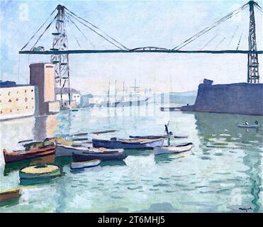 Le Pont du transporteur à Marseille 1918 par Albert Marquet Banque D'Images