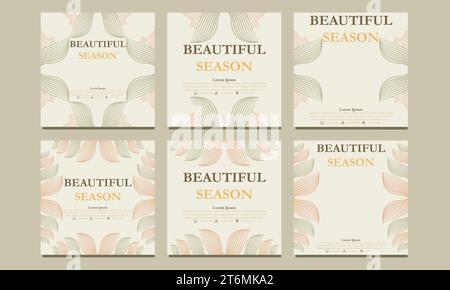 beau modèle floral de médias sociaux. convient pour la publication sur les médias sociaux, la bannière web, la couverture et la conception de cartes Illustration de Vecteur