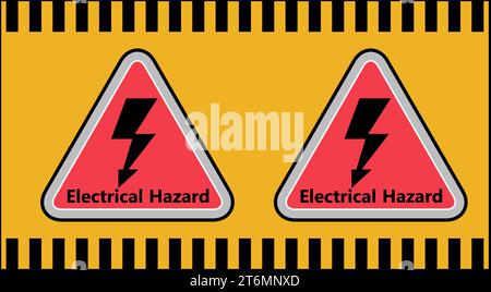 Panneaux d'avertissement relatifs aux risques électriques. Symboles de danger et signes d'avertissement. avertissement attention. signe de danger. icône vecteur attention. Illustration de Vecteur