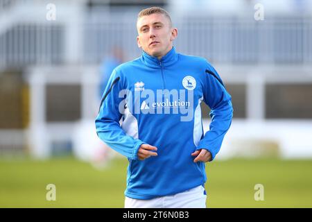 David Ferguson de Hartlepool United lors du match de la Ligue nationale de Vanarama entre Hartlepool United et Ebbsfleet United à Victoria Park, Hartlepool, le samedi 11 novembre 2023. (Photo : Michael Driver | MI News) Banque D'Images