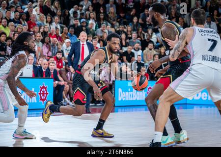 Le joueur #3 de Monaco Jordan Loyd est vu en action lors du jour 7 de l'Euroleague de basket-ball Turkish Airlines lors de la victoire 80-70 de Monaco sur Asvel à Monaco, Monaco, le 10 novembre 2023. Photo de Laurent Coust/ABACAPRESS.COM. Banque D'Images