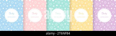 Motif sans couture mignon bébé. Répétition du motif enfant. Imprimé filles et garçons. Papier peint répété. Ligne pastel. Répéter l'arrière-plan enfant. Bleu doux Illustration de Vecteur