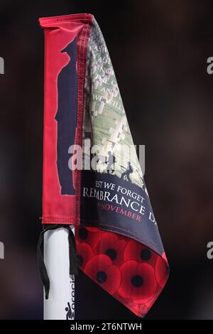 Drapeau du jour du souvenir lors du match Sky Bet League 1 Derby County vs Barnsley au Pride Park Stadium, Derby, Royaume-Uni, 11 novembre 2023 (photo de Mark Cosgrove/News Images) Banque D'Images