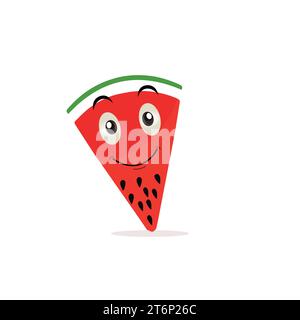 Dessin animé de pastèque, illustration vectorielle de fruits frais, avec différents visages et expressions. Vecteur comique de pastèques Illustration de Vecteur