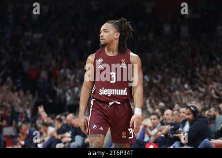 Belgrade, Serbie, 2 novembre 2023. Carsen Edwards du FC Bayern Munich réagit lors du match de Turkish Airlines Euroleague 2023/2024 entre Crvena Zvezda Meridianbet Belgrade et le FC Bayern Munich au Aleksandar Nikolic Hall de Belgrade, Serbie. 2 novembre 2023. Crédit : Nikola Krstic/Alamy Banque D'Images