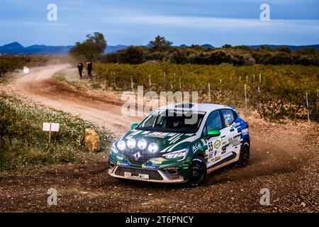 55 VIGION Jean-Sébastien, BORDERIE Amandine, Renault Clio RS Line Rally5, action lors du Rallye Terre de Vaucluse 2023, 7e manche du Championnat de France des rallyes Terre 2023, du 11 au 12 novembre 2023 à Courthézon, France - photo Bastien Roux / DPPI Banque D'Images