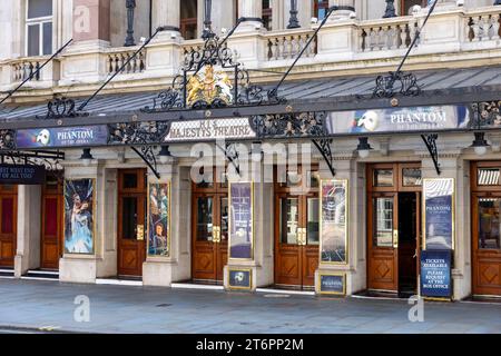 Londres Angleterre, HIS Majesty's Theatre montrant Phantom of the Opera, théâtre Land West End, Angleterre, Royaume-Uni, 2023 Banque D'Images