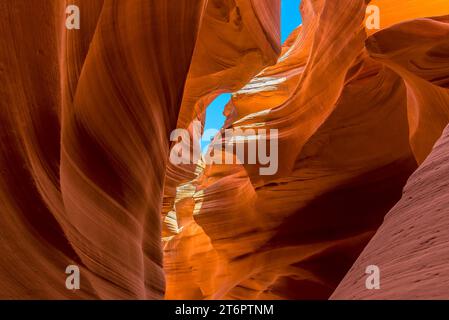 Des épis imbriqués en queue d'aronde dans le Lower Antelope Canyon, page, Arizona Banque D'Images