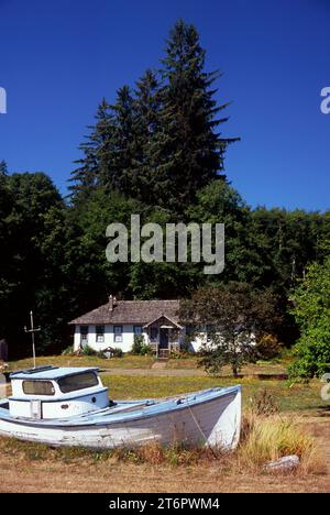 Bateau à filet maillant, Knappton Cove Heritage Center, Washington Banque D'Images