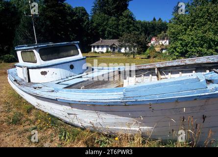 Bateau à filet maillant, Knappton Cove Heritage Center, Washington Banque D'Images