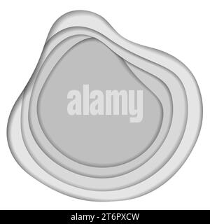 Fond de papier découpé abstrait de lignes ondulées en niveaux de gris. Espace de copie. Cadre monochrome pour lettrage. EPS. Vecteur pour affiche, bannière, brochure, cartes de voeux ou d'invitation, web et autres utilisations différentes Illustration de Vecteur