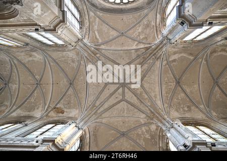 Vue du plafond à l’intérieur de l’église Sainte-Catherine – Bruxelles Belgique – 24 octobre 2023 Banque D'Images