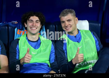 Aleksandr Kovalenko (à gauche), Andrey Mostovoy (à droite) de Zenit vus en action lors du match de football de la Premier League russe entre Zenit Saint Petersburg et Krasnodar à Gazprom Arena. Score final ; Zenit 1:1 Krasnodar. (Photo Maksim Konstantinov / SOPA Images/Sipa USA) Banque D'Images