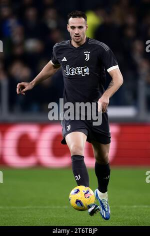 Federico Gatti de la Juventus FC en action lors du match de Serie A entre la Juventus FC et Cagliari Calcio. Banque D'Images