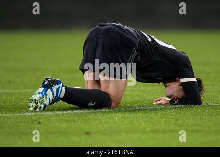 Fabio Miretti de la Juventus FC semble déprimé lors du match de football Serie A entre la Juventus FC et Cagliari Calcio. Banque D'Images