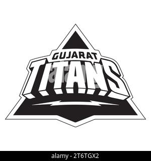 Gujarat Titans logo Black style Club de cricket professionnel indien, Illustration vectorielle image modifiable abstraite Illustration de Vecteur