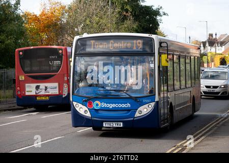 Stagecoach No. 19 bus service, Stratford-upon-Avon, Warwickshire, Angleterre, Royaume-Uni Banque D'Images