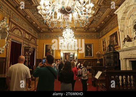 Florentine Hall, Château de Peleş, Sinaia, Comté de Prahova, Roumanie, Europe Banque D'Images