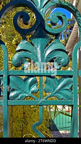 Détail de clôture métallique à Petropolis, Rio de Janeiro, Brésil Banque D'Images