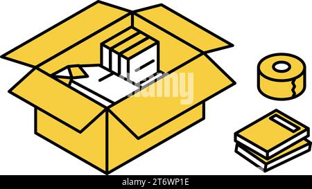 Trouver une chambre à louer : préparation à emménager, simple isométrique, Illustration vectorielle Illustration de Vecteur