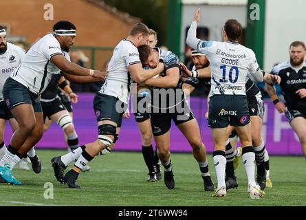 Jamie Blamire de Newcastle Falcons en action lors du Gallagher Premiership Match entre Newcastle Falcons et Saracens à Kingston Park, Newcastle, le dimanche 12 novembre 2023. (Photo : Chris Lishman | MI News) Banque D'Images