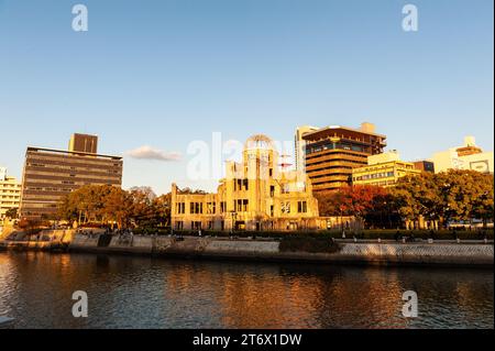 Hiroshima, Japon - 1 janvier 2020. Photo extérieure du dôme de la bombe atomique d'Hiroshima. Banque D'Images