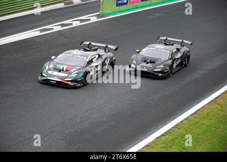 Circuit de Vallelunga, Rome, Italie 12 11 2023 - Lamborghini Super Trofeo Europe ronde 5, jour 2, course AM/LC 1. PILOTE en action sur circuit avec Lamborghini Huracan. Crédit photo : Fabio Pagani/Alamy Live News Banque D'Images