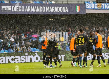 12 novembre 2023, Naples, Campanie, Italie : lors du match de football italien de Serie A SSC Napoli vs FC Empoli le 12 novembre 2023 au stade Diego Armando Maradona à Naples.In Picture : football empoli (image de crédit : © Fabio Sasso/ZUMA Press Wire) USAGE ÉDITORIAL UNIQUEMENT! Non destiné à UN USAGE commercial ! Banque D'Images