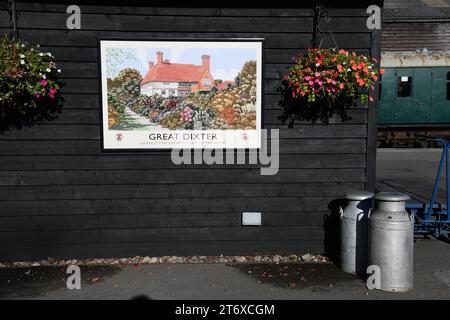 Gare ferroviaire à vapeur du village anglais Banque D'Images