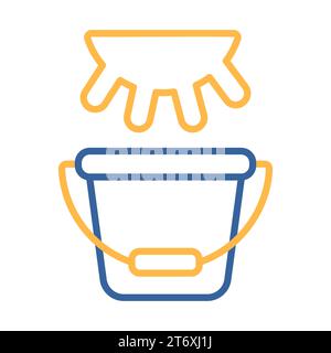 Pis de vache et seaux. Icône de vecteur de lait frais. Enseigne de produits laitiers. Symbole graphique pour la conception de sites Web et d'applications de cuisine, logo, application, interface utilisateur Illustration de Vecteur