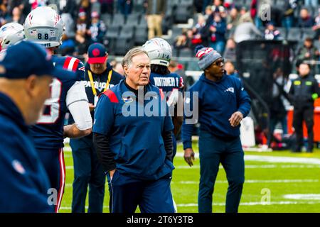 Francfort, Allemagne. 12 novembre 2023. NFL International Series /Game : Indianapolis Colts vs New England Patriots sur 12. Novembre 2023, dans le Deutsche Bank Park, Frankfurt a.M., Allemagne, Patriots de la Nouvelle-Angleterre - entraîneur-chef Bill Belichick crédit : Frank Baumert/Alamy Live News Banque D'Images