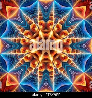 Motif étoile fractal géométrique abstrait Banque D'Images