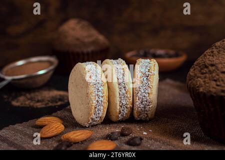 Délicieux biscuits à la noix de coco cuits au four Banque D'Images