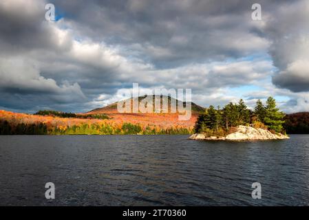 Feuillage d'automne au Mont Chauve au Québec Banque D'Images