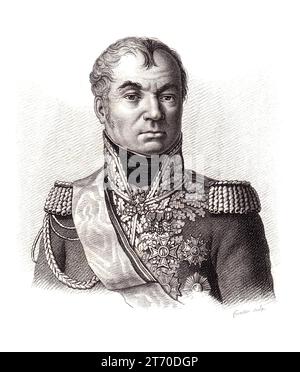 1850 ca , Paris , FRANCE : le général français NICOLAS CHARLES VICTOR OUDINOT ( 1791 - 1863 ) Duc de REGGIO , soldat, homme d'État et diplomate . Envoyé par Napoléon III BONAPARTE , pas encore empereur , pour réprimer la République romaine en 1849 , dirigé par Giuseppe Mazzini . Gravure par forestier . - PORTRAIT - RITRATTO - GENERALE di FRANCIA - Duca - nobili - nobiltà francese - noblesse française - SECONDO IMPERO - Repubblica Romana - BUONAPARTE - BONAPART - Prima guerra d'indipendenza italiana - ASSEDIO DI ROMA - RISORGIMENTO - HISTOIRE - FOTO STORICHE - médailles - medaglie - ILLUSTRAZIONE - ILLUSTRATION - eng Banque D'Images