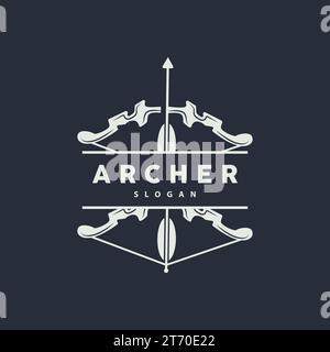 Logo Archer, Archery Arrow Vector, élégant design minimaliste simple, modèle d'illustration de symbole d'icône Illustration de Vecteur