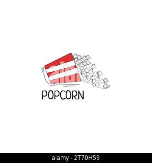 Logo pop corn répandu partout. Illustration de Vecteur