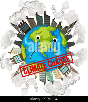 Une illustration contrastée illustrant l'impact du changement climatique Illustration de Vecteur