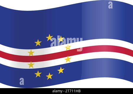 Vector cabo verde drapeau avec texture réaliste Illustration de Vecteur